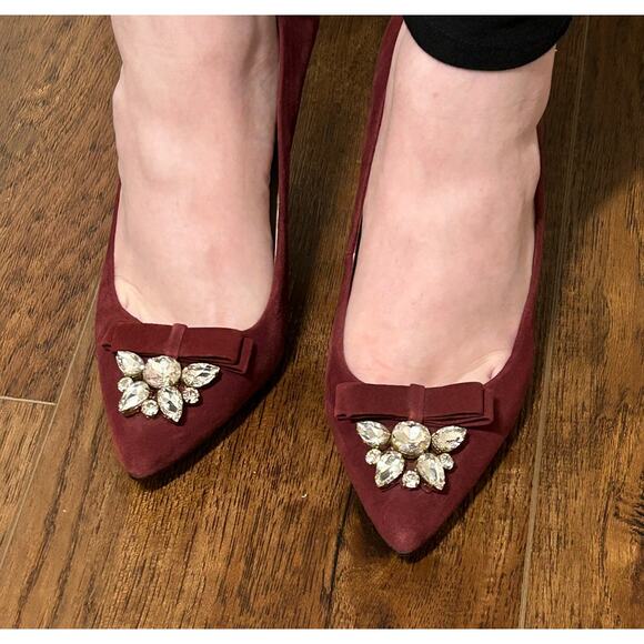 Michael Micheal Kors Felicity Burgundy Suede Stiletto Heels - Picture 11 of 11